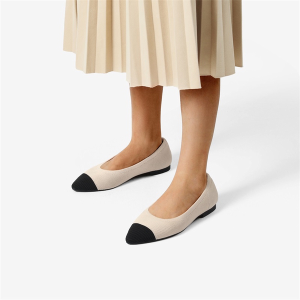 Women's Cap Toe Flats | Classy Flat Shoes-BURUDANI
